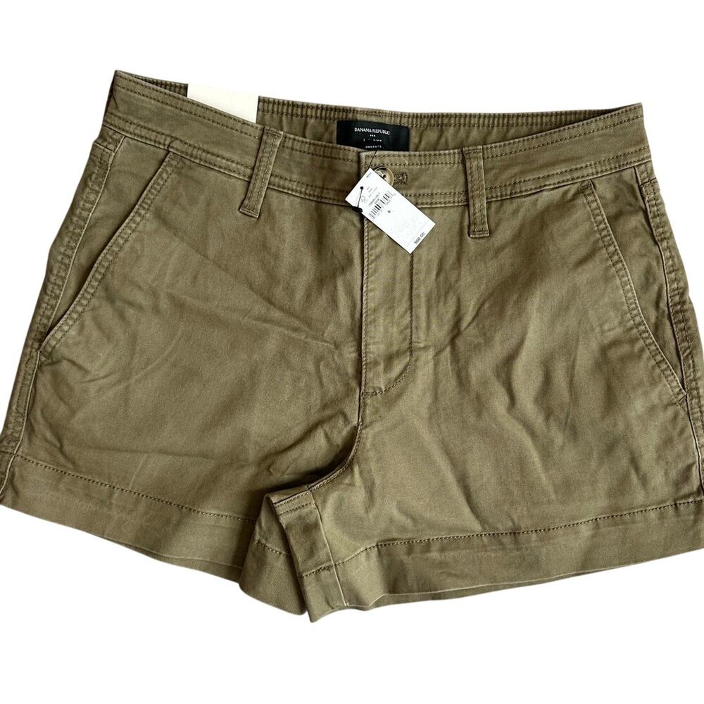 Banana Republic Military Green, Mid Rise, Chino/Khaki Shorts NWT- 6 - Picture 1 of 10